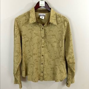 Columbia River Resort Women XL Snap Front Long-Sleeve Top Sage